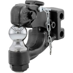 CURT 45919 Channel Mount Pintle Attachment with 2-Inch Ball, 10,000 lbs, Shank Required