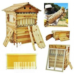 SHIJING US 7pcs Auto Honey Hive Beehive Frames + Beekeeping Brood Cedarwood Box New