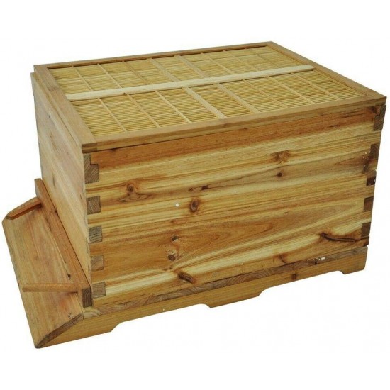 SHIJING US 7pcs Auto Honey Hive Beehive Frames + Beekeeping Brood Cedarwood Box New