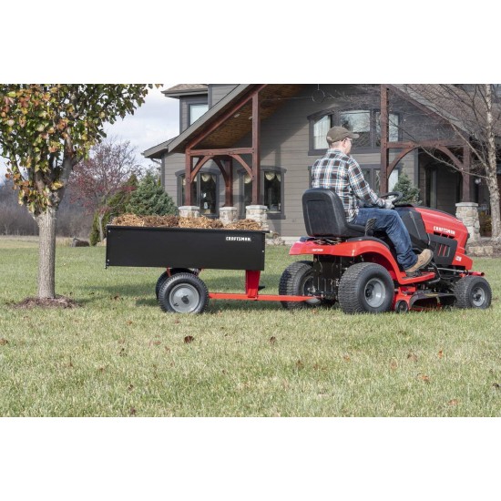 Craftsman CMX-GZ-BF-71-24355 Steel Tow Dump Cart, Black