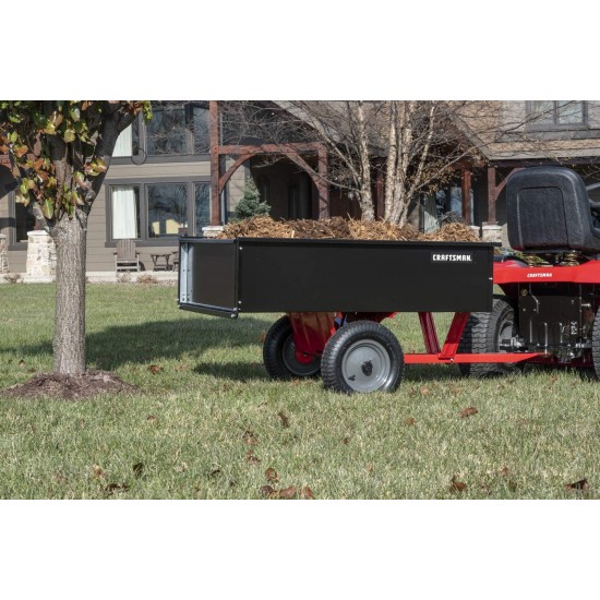 Craftsman CMX-GZ-BF-71-24355 Steel Tow Dump Cart, Black