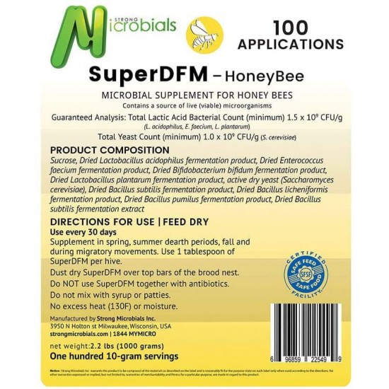 SuperDFM-Honeybee, Probiotic Supplement, 100 Applications