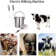 QHWJ Electric Cow Goat Milker Machine, Vacuum Large Suction Power Adjustable Speed Farm Milking Kit with 5.5L Stainless Steel Milk Barrel,for Cows