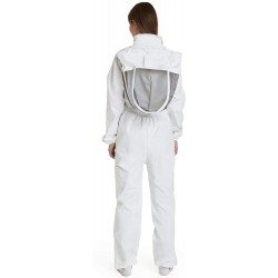 Natural Apiary – Apiarist Beekeeping Suit - (All-in-One) - Fencing Veil - Total Protection for Professional and Beginner Beekeepers – Medium - White