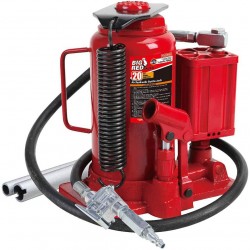 BIG RED TA92006 Torin Pneumatic Air Hydraulic Bottle Jack with Manual Hand Pump, 20 Ton (40,000 lb) Capacity, Red