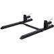 Orion Motor Tech 43 inch Clamp on Pallet Forks Heavy Duty 1500lbs Pallet Forks with Adjustable Stabilizer Bar for Bucket Loader Tractor Skid Steer