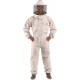 Bees & Co U73 Natural Cotton Beekeeper Suit with Round Veil,Natural White,Medium