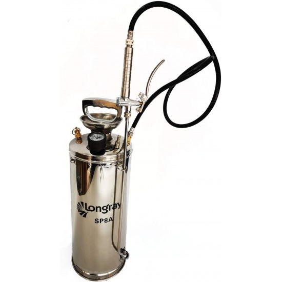 Longray SP8A Stainless Steel Sprayer, 2 Gallon, Metallic