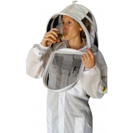 Oz Armour Beekeeping Suit Ventilated Super Cool Air Mesh with Fencing & Round Brim Hat (Medium)