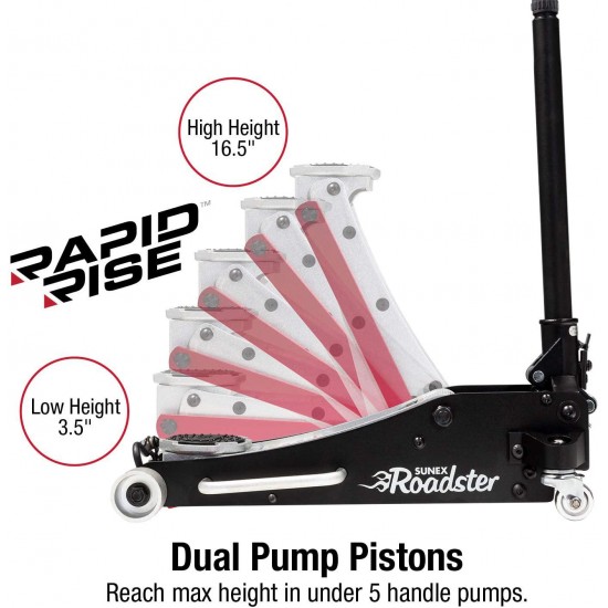 Sunex 66175FASJ Folding Aluminum Service Jack, 1.75 Ton