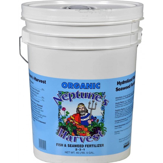 NEPTUNE'S HARVEST FERTILIZERS FISH SEAWEED BLND,BL LBL, 5 GAL