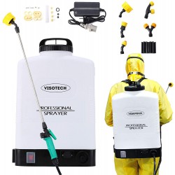 Visotech Battery Powered Backpack Sprayer, 5.3 Gallon High Pressure Sprayer 8.7psi Electric Pump Sprayer Gardening Tool with 5 Nozzle for Lawns and Gardens