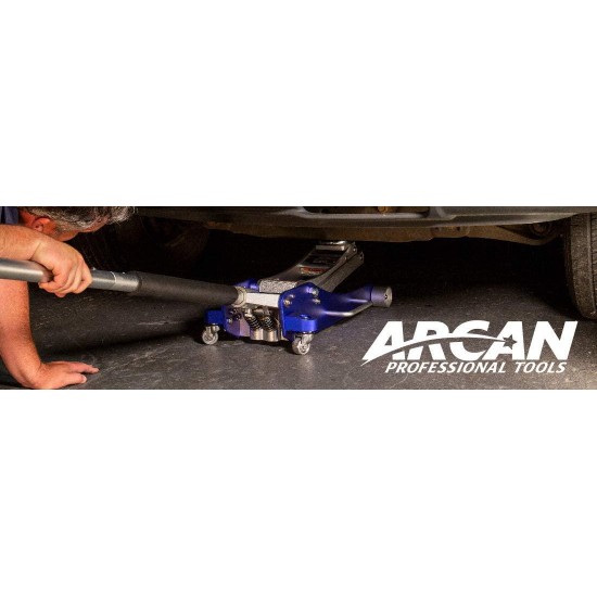 Arcan 2-Ton Quick Rise Aluminum Floor Jack with Dual Pump Pistons & Reinforced Lifting Arm (A20017 / ALJ2T)