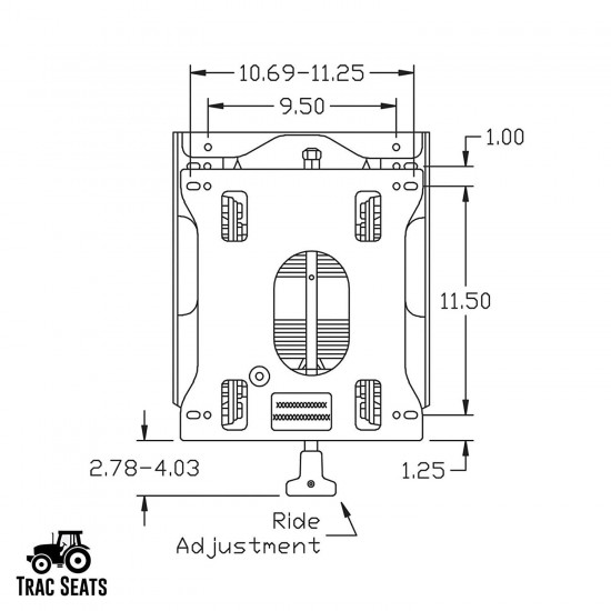 TRAC SEATS Seat Suspension Kit for Kubota Z200 Z231 Z251 Z400 Z411 Z421 ZG227 ZG327 ZD326 ZD331 Zero Turn Mower ZTR (Same Day Shipping.Get It Fast!!) 1 Year Warranty