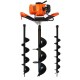 One Man Earth Auger, 52cc 2-Cycle 2.3 HP Petrol Powered Earth Auger Post Hole Borer Ground Drill Digger + 3 Bits