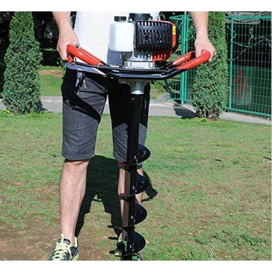 One Man Earth Auger, 52cc 2-Cycle 2.3 HP Petrol Powered Earth Auger Post Hole Borer Ground Drill Digger + 3 Bits