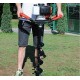 One Man Earth Auger, 52cc 2-Cycle 2.3 HP Petrol Powered Earth Auger Post Hole Borer Ground Drill Digger + 3 Bits