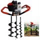 One Man Earth Auger, 52cc 2-Cycle 2.3 HP Petrol Powered Earth Auger Post Hole Borer Ground Drill Digger + 3 Bits