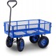 Landworks 2103Q044A Heavy Duty Lawn/Garden Utility Cart/Wagon With Removable Side Meshes, 400 lbs, Blue