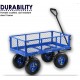 Landworks 2103Q044A Heavy Duty Lawn/Garden Utility Cart/Wagon With Removable Side Meshes, 400 lbs, Blue