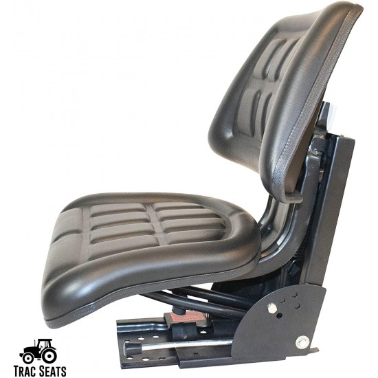 Black TRIBACK Style Tractor Suspension SEAT FITS International Harvester IH 454, 464 574 584 TRAC SEATS Brand (Same Day Shipping - Delivers in 1-4 Business Days)