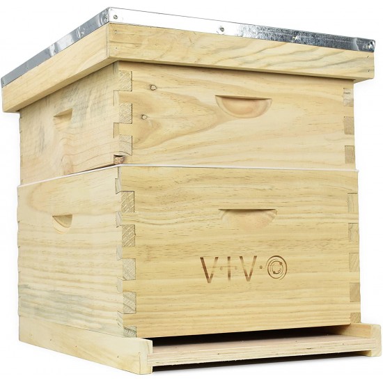 VIVO Complete Beekeeping 20 Frame Beehive Box Kit, 10 Medium, 10 Deep, Langstroth Bee Hive BEE-HV01