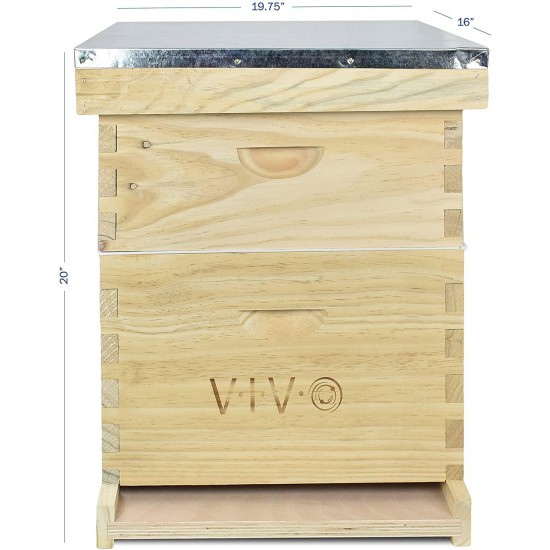 VIVO Complete Beekeeping 20 Frame Beehive Box Kit, 10 Medium, 10 Deep, Langstroth Bee Hive BEE-HV01