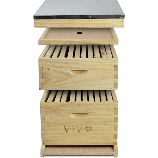 VIVO Complete Beekeeping 20 Frame Beehive Box Kit, 10 Medium, 10 Deep, Langstroth Bee Hive BEE-HV01