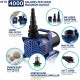 Alpine Corporation Alpine PAL4000 Pond Pump-4000 Fountains, Waterfalls, and Water Circulation 4000 GPH Cyclone Pump, Black and Blue