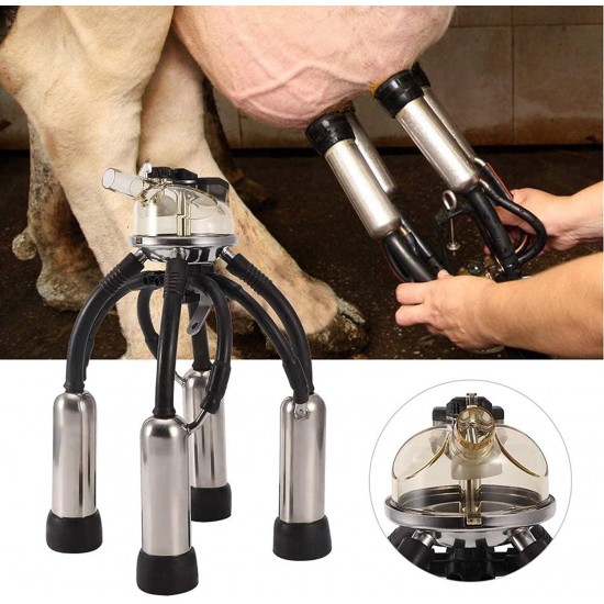 QHWJ 300cc Farm Cow Sheep Milking Claw Milk Collector Tool Milking Machine Accessories,Easy to Hang and Carry, Suitable for Vacuum Pump Milking Machine