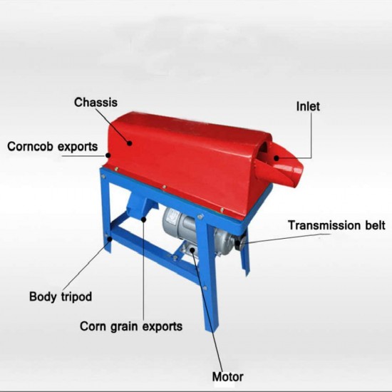 INTBUYING Electric Corn Maize Thresher Sheller Threshing Machine Agricultural Tool Corn Huller Stripping 220V