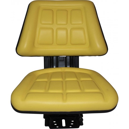 TRAC SEATS Yellow Brand TRIBACK Style Universal Tractor Suspension SEAT with TILT FITS John Deere 2140 2150 2155 2240 2250 5310 5400 5510 6110