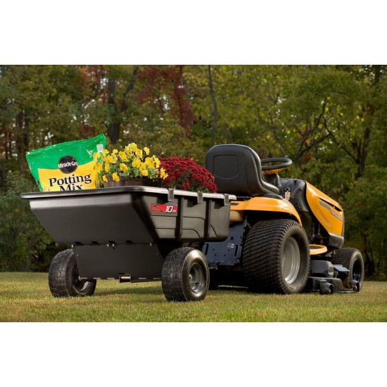 Brinly PCT-10BH 10 Cubic Feet Tow Behind Poly Utility Cart, 650-Pound