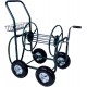 KARMAS PRODUCT 4 Wheels Portable Garden Hose Reel Cart  with Storage Basket  Rust Resistant Heavy Duty Water Hose Holder