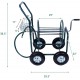 KARMAS PRODUCT 4 Wheels Portable Garden Hose Reel Cart  with Storage Basket  Rust Resistant Heavy Duty Water Hose Holder