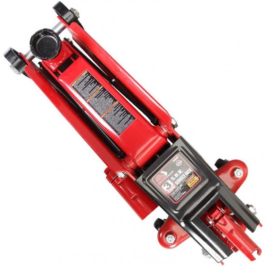 BIG RED T83006 Torin Hydraulic Trolley Service/Floor Jack with Extra Saddle (Fits: SUVs and Extended Height Trucks): 3 Ton (6,000 lb) Capacity, Red