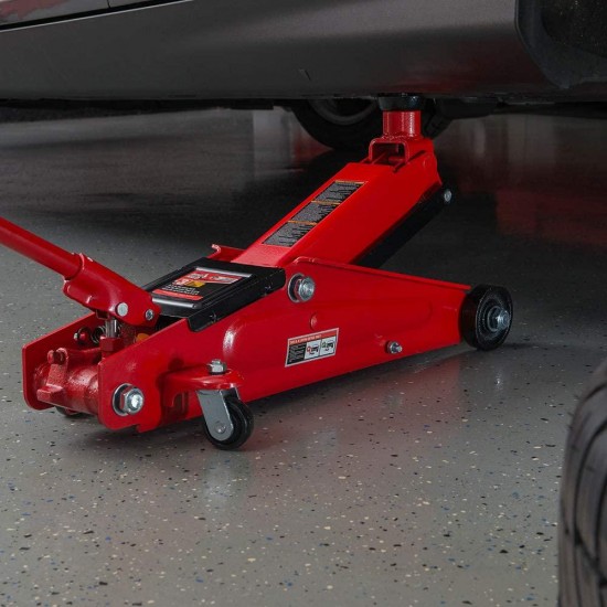 BIG RED T83006 Torin Hydraulic Trolley Service/Floor Jack with Extra Saddle (Fits: SUVs and Extended Height Trucks): 3 Ton (6,000 lb) Capacity, Red