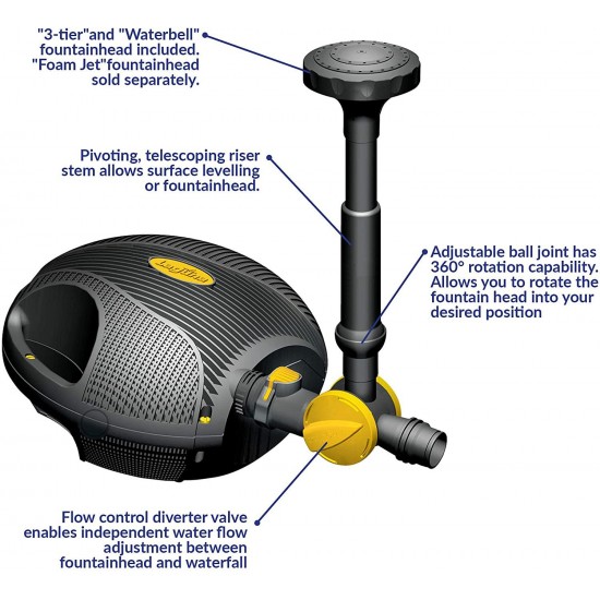 Laguna PowerJet 600 Fountain/Waterfall Pump Kit for Ponds Up to 1200-Gallon