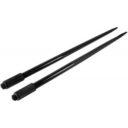 Mophorn Hay Spears, 49inch Hay Bale Spear, 3000lbs Bale Hay Spike, 1.75inch Wide Spike Fork Tine, Black Coated Hay Spear Attachment with Sleeve and Nut, 1 Pair for Tractors Loaders Buckets Skid-steers