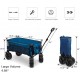 Timber Ridge Outdoor Collapsible Wagon Utility Folding Cart Heavy Duty All Terrain Wheels for Shopping Camping Garden Beach with Side Bag and Cup Holders