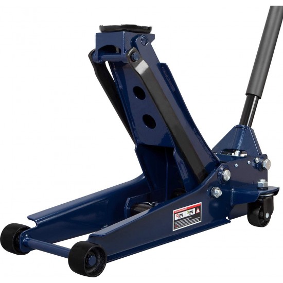 TCE ATZ830026XU Torin Hydraulic Ultra Low Profile Heavy Duty Steel Service/Floor Jack with Dual Piston Quick Lift Pump, 3 Ton (6,000 lb) Capacity, Blue