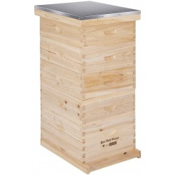 VIVOHOME Wooden 5 Layers 5 Box Langstroth Honey Bee Hive Box with Metal Roof for Beekeeping (Foundations Not Included)