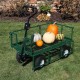 Sunnydaze Utility Steel Dump Garden Cart, Outdoor Lawn Wagon with Removable Sides, Heavy-Duty 660 Pound Capacity, Green