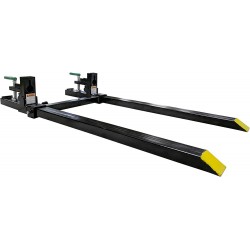 Titan Attachments Clamp on Pallet Forks Light Duty 60 in 1500 lb Max with Stabilizer Bar for Loader Bucket Skid Steer Easy to Install