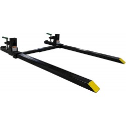 Titan Attachments Clamp on Pallet Forks Light Duty 60 in 1500 lb Max with Stabilizer Bar for Loader Bucket Skid Steer Easy to Install