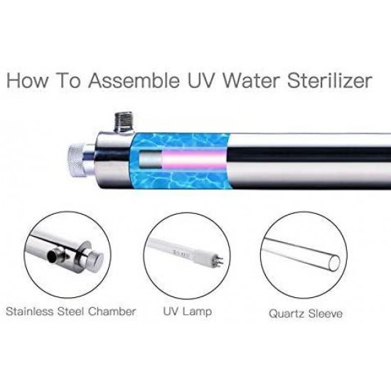 HQUA-OWS-12T Ultraviolet Water Purifier Sterilizer Filter for Whole House Water Purification,12GPM 40W Model HQUA-UV-12GPM + 2 Extra UV Tube,With Lamp Rated Life 365 Days