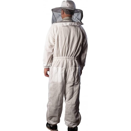 Forest Beekeeping Supply Premium Ventilated Beekeeping Suit With Round Hood | Suitable For Beginner and Commercial Beekeepers | Metal Brass Zippers | Thumb Straps | Hive Tool Pockets (X-Large)