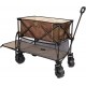 Timber Ridge Folding Double Decker Wagon Heavy Duty Collapsible Cart with Big Wheels for Beach Shopping Garden