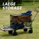 Timber Ridge Folding Double Decker Wagon Heavy Duty Collapsible Cart with Big Wheels for Beach Shopping Garden