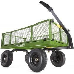 Gorilla Carts 4 Cu. Steel Utility Cart with No-Flat Tires, Green ( Exclusive)